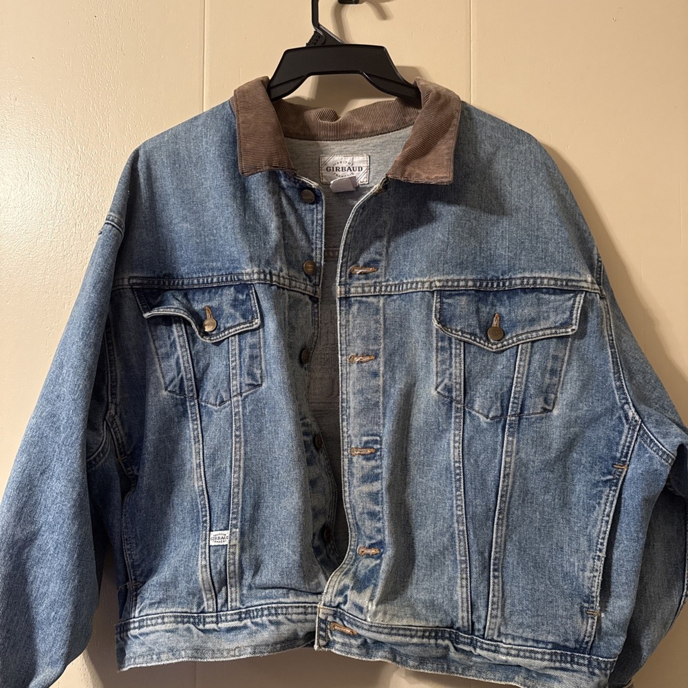 Vintage Girbaud Jean Jacket  With Logo Embossed On Back Of Jacket Mens Large